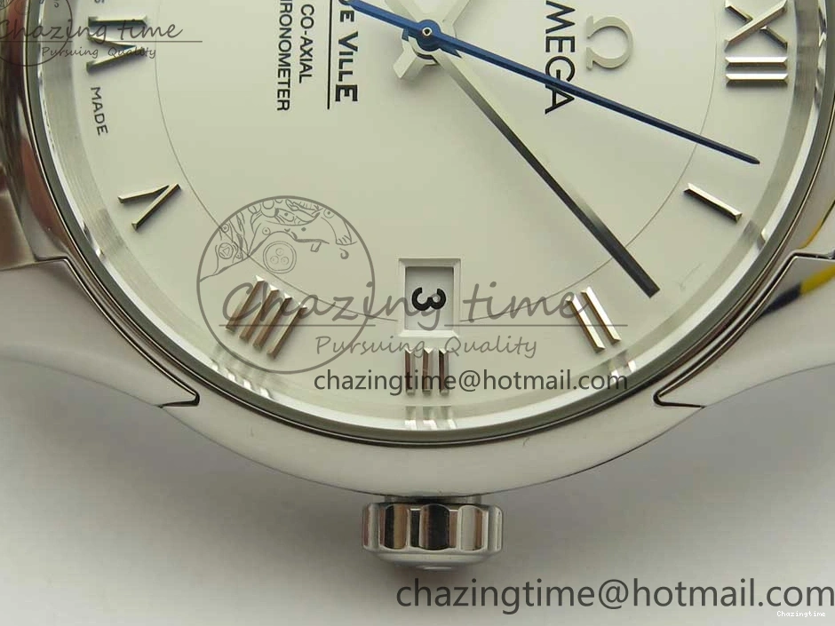 0403 De Ville Hour Vision 41mm SS VSF 1:1 Best Edition White Dial on SS Bracelet A8500 Super Clone Casual 7946